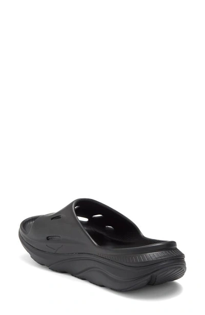 Shop Hoka Gender Inclusive Ora Recovery Slide 3 Sandal In Black/ Black