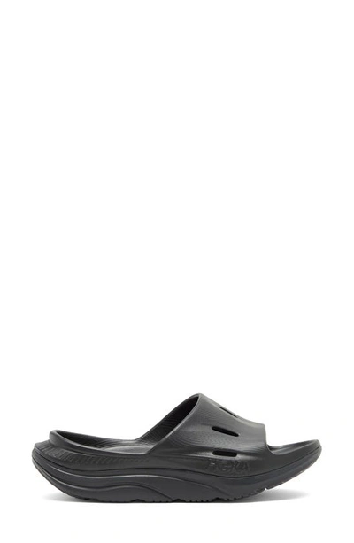 Shop Hoka Gender Inclusive Ora Recovery Slide 3 Sandal In Black/ Black