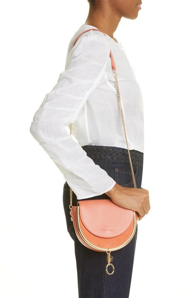 Shop See By Chloé Mara Leather Saddle Bag In Tan Apricot