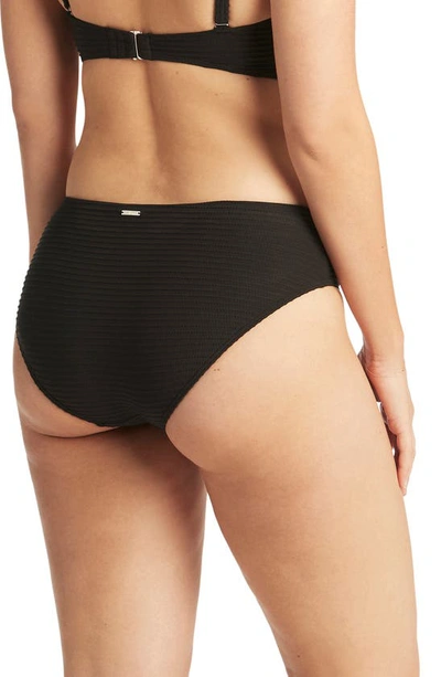 Shop Sea Level Textured Bikini Bottoms In Black