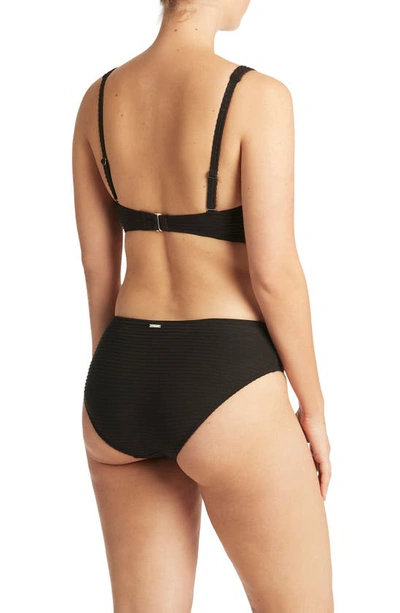Sea Level Textured Bikini Bottoms In Black
