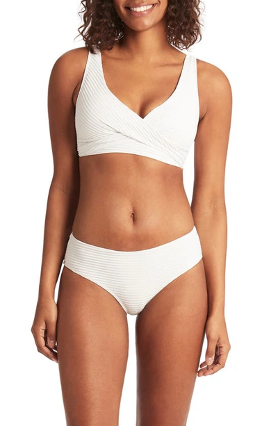 Shop Sea Level Textured Bikini Bottoms In White
