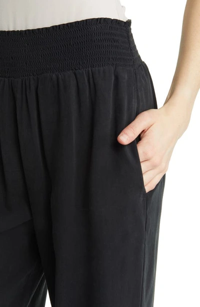 Bella Dahl Smock Waist Wide Leg Pants In Vintage Black