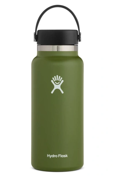 Shop Hydro Flask 32-ounce Wide Mouth Cap Water Bottle In Olive