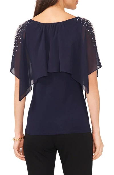 Shop Chaus Beaded Cold Shoulder Blouse In Jbs Navy