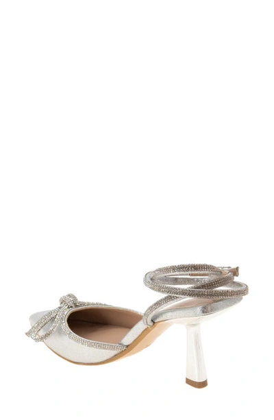 Bcbgeneration Ildy Womens Satin Rhinestone Slingback Heels In Silver
