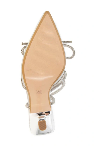 Bcbgeneration Ildy Womens Satin Rhinestone Slingback Heels In Silver