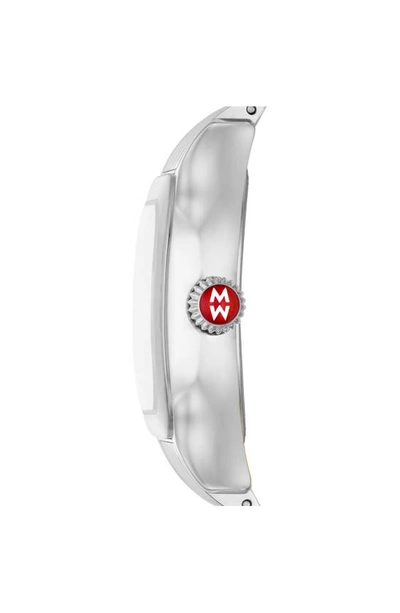 Shop Michele Meggie Diamond Dial Bracelet Watch, 29mm In Stainless Steel
