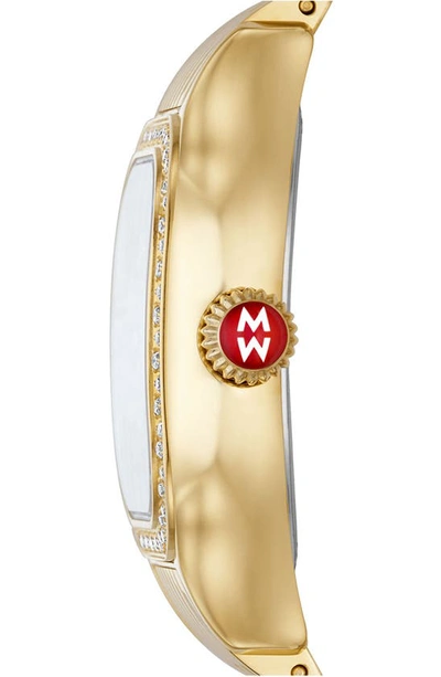 Shop Michele Meggie Diamond Pavé Bracelet Watch, 29mm In Gold