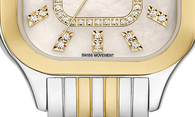 Michele Meggie Diamond Dial Two-tone Bracelet Watch, 29mm In Two-tone