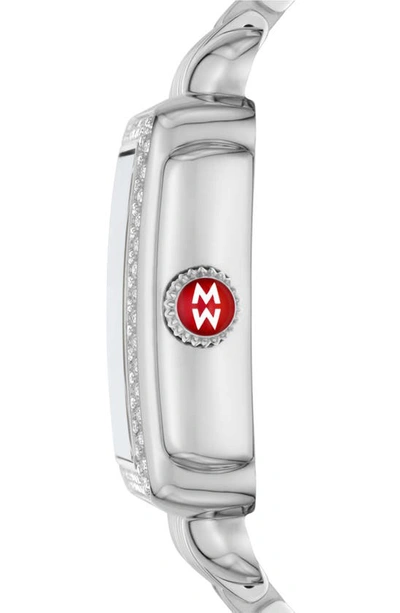 Shop Michele Deco Butterfly Diamond Bracelet Watch, 33mm In Stainless Steel