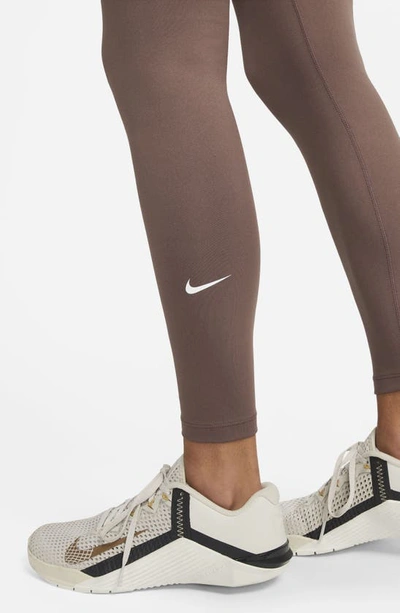 Shop Nike One Dri-fit Leggings In Plum Eclipse/ White
