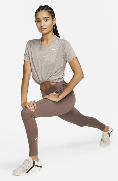 Shop Nike One Dri-fit Leggings In Plum Eclipse/ White