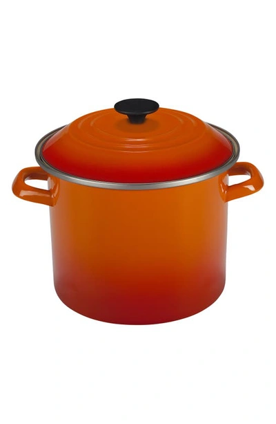 Shop Le Creuset 8-quart Enameled Steel Stockpot In Flame