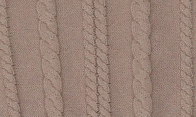 Maniere Manière Diamond Stitch Cotton Long Sleeve Top & Footed Pants Set In Sand