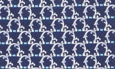 Shop Ferragamo Gancini Print Silk Tie In F.navy
