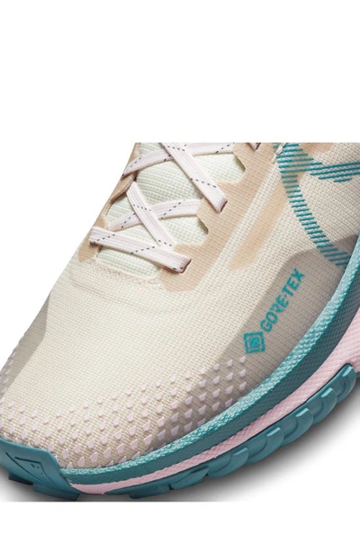 Shop Nike React Pegasus Trail 4 Gore-tex® Waterproof Running Shoe In Sanddrift/ Teal/ Coco Milk