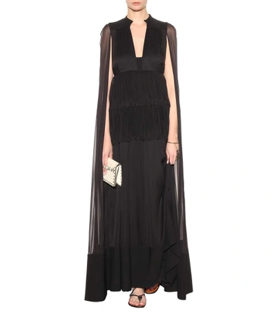 Shop Valentino Pleated Silk Dress
