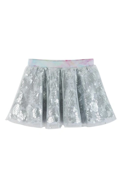 Shop Andy & Evan Kids' Tie Dye One-piece Swimsuit & Skirt Set In Silver