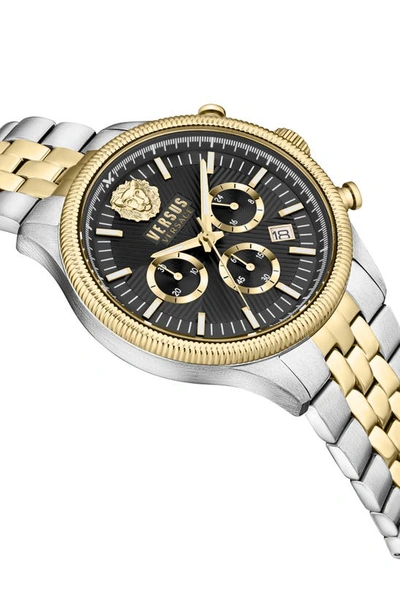Shop Versus Colonne Chronograph Bracelet Watch, 44mm In Gold/ Silver/ Black