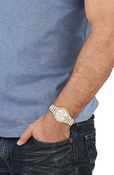Shop Versus Colonne Chronograph Bracelet Watch, 44mm In Gold/ Silver/ White