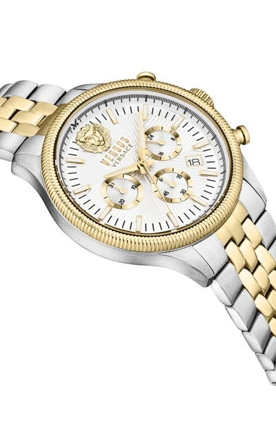 Shop Versus Colonne Chronograph Bracelet Watch, 44mm In Gold/ Silver/ White