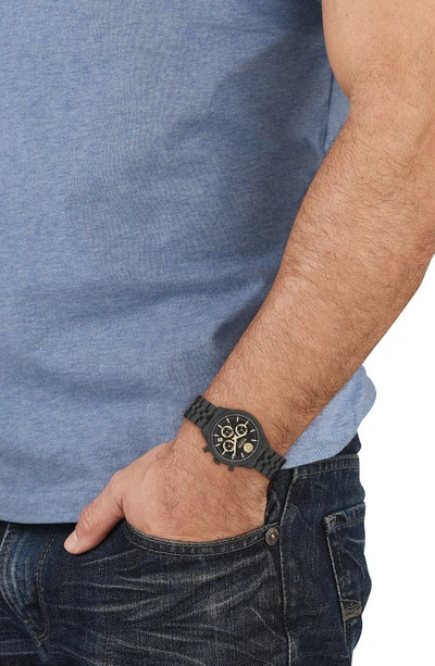 Shop Versus Colonne Chronograph Bracelet Watch, 44mm In Ip Black/ Black
