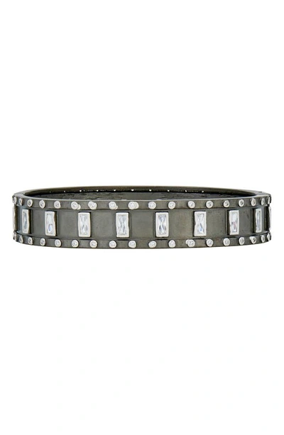 Shop Freida Rothman Armor Of Hope Streets Of Brooklyn Bangle Bracelet In Silver And Black