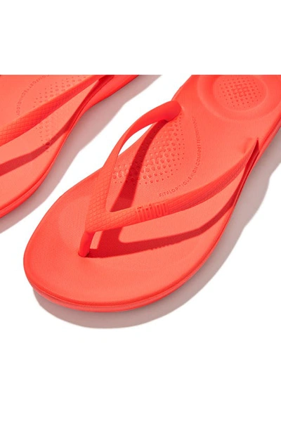 Shop Fitflop Iqushion Flip Flop In Neon Orange