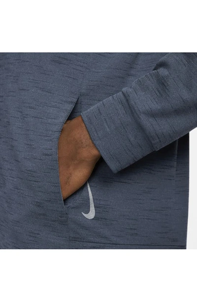Shop Nike Yoga Dri-fit Zip-up Hoodie In Diffused Blue/ Obsidian