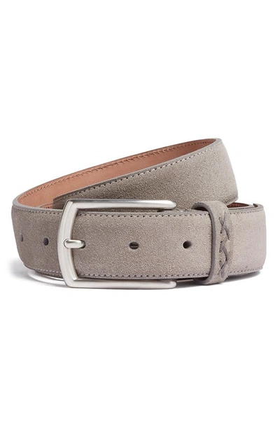 Zegna Luxe Leather Belt In Grey