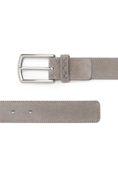 Zegna Luxe Leather Belt In Grey