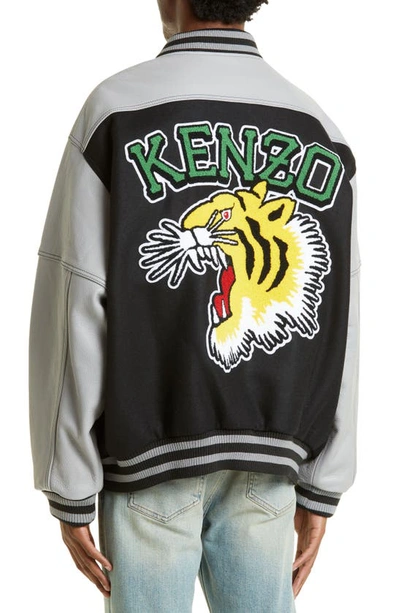 Shop Kenzo Tiger Varsity Jacket In 99j - Black