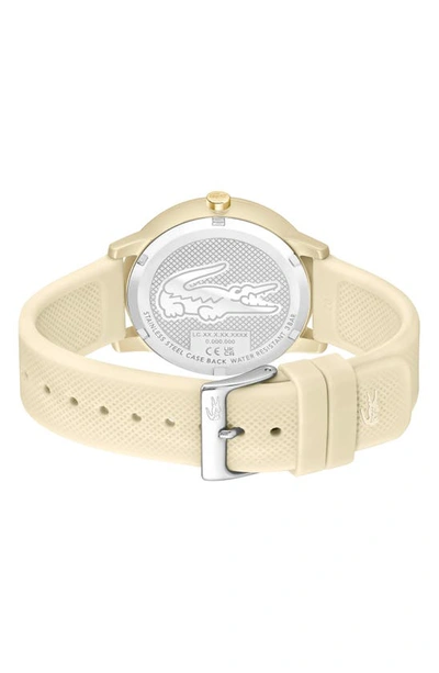 Shop Lacoste 12.12 Move Silicone Strap Watch, 42mm In Ivory