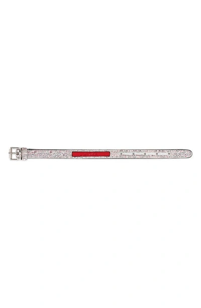 CHRISTIAN LOUBOUTIN X-SMALL LOUBICOLLAR EMBELLISHED LEATHER PET COLLAR 