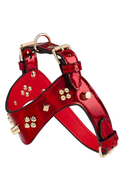 Shop Christian Louboutin X-small Loubiharness Dog Harness In Loubi/ Gold
