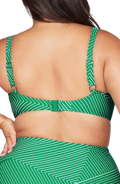 Shop Artesands Linear Perspective Delacroix Bikini Top In Green