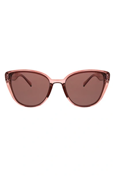 Shop Hurley 58mm Polarized Cat Eye Sunglasses In Crystal Rose