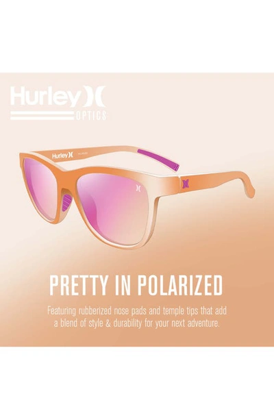 Shop Hurley 58mm Polarized Cat Eye Sunglasses In Crystal Rose