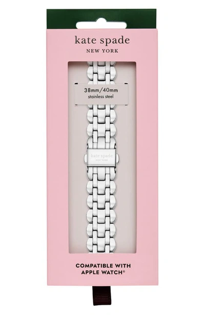 Kate Spade Silver Scallop Link Stainless Steel Bracelet 38/40mm Band For Apple Watch In Silver