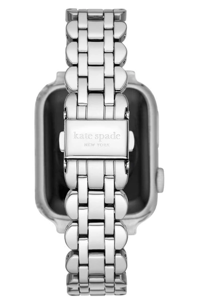 Kate Spade Silver Scallop Link Stainless Steel Bracelet 38/40mm Band For Apple Watch In Silver