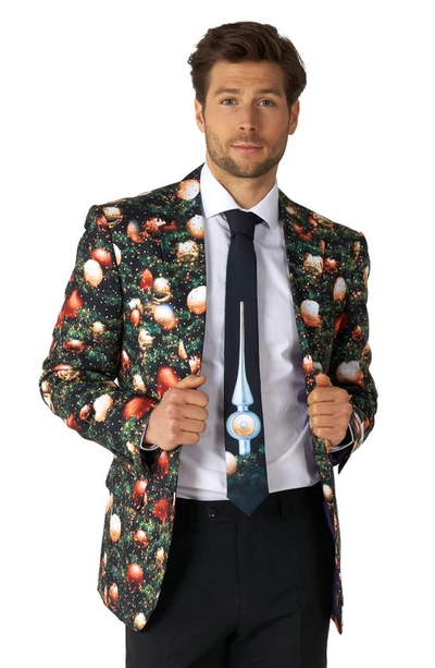 Shop Opposuits Shine Pine Suit & Tie In Black