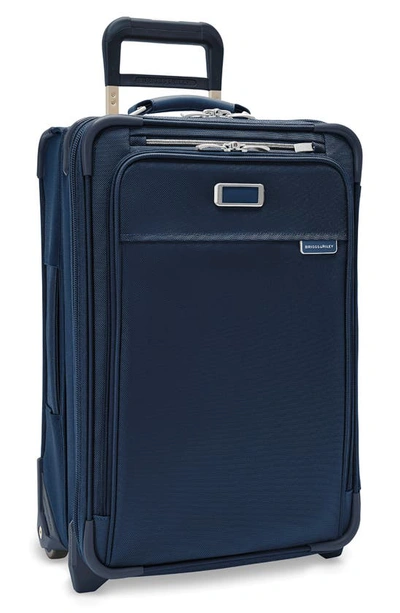 Shop Briggs & Riley Baseline Essential 22-inch Expandable 2-wheel Carry-on Bag In Navy