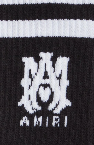 Shop Amiri M.a. Logo Crew Socks In Black