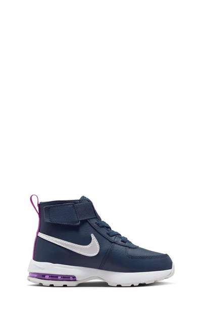 Shop Nike Kids' Air Max Goaterra 2.0 Sneaker In Navy/ Platinum/ Purple/ Silver