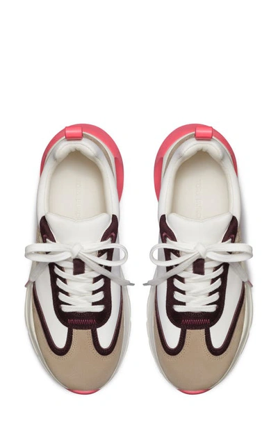 Tory Burch Good Luck Trainer Sneaker In New Ivory/ Taupe