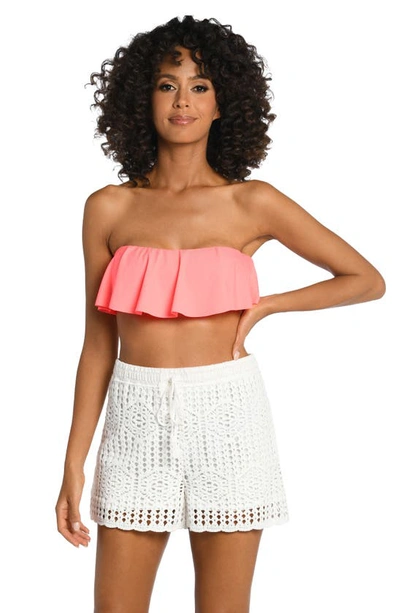 La Blanca Waverly Cotton Cover-up Shorts In Ivory