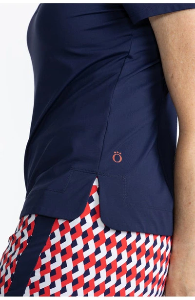Shop Kinona Classic & Fantastic Tipped Performance Golf Top In Navy