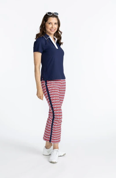 Shop Kinona Classic & Fantastic Tipped Performance Golf Top In Navy