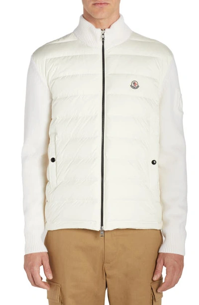 Shop Moncler Mixed Media Jacket In White